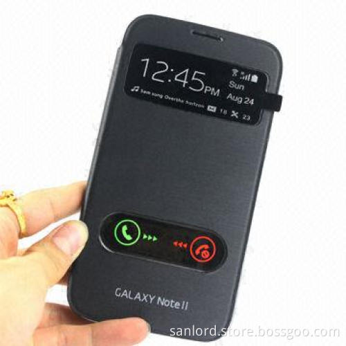 S View Windows Flip Cover for Galaxy Note2/N7100, Smart Wake-up Function